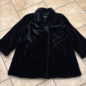 Olympia Black faux fur coat. New without tag. Beautiful, soft and warm.
